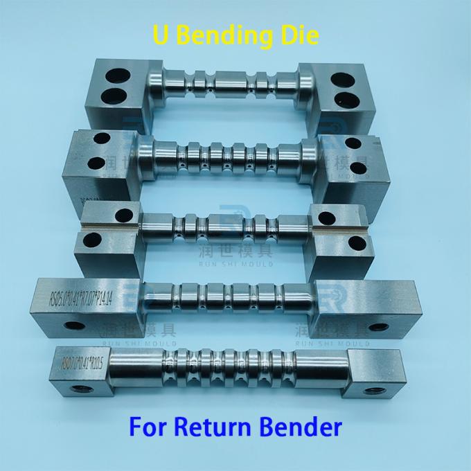 Close-up view of Φ7 tube bender die set showing precision machining