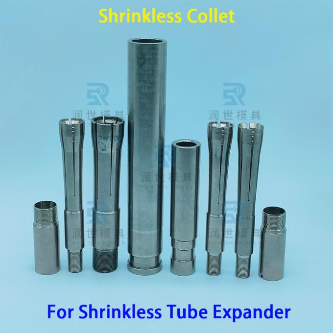 Close-up view of Φ7 shrinkless collet showing precision machining